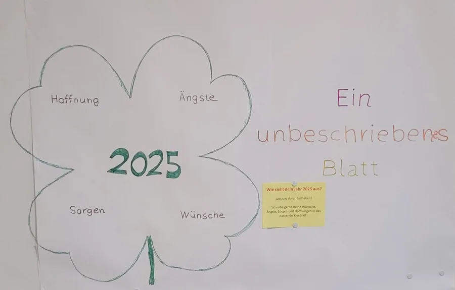 Wandgestaltung zum neuen Jahr mit Kleeblatt-Motiv